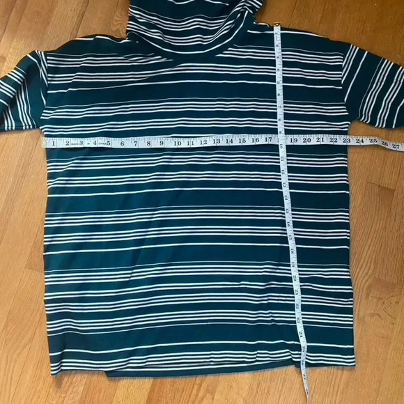Garnet Hill Green Striped Cowl Neck Tunic - Picture 11 of 11